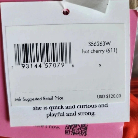 ♠️KATE SPADE♠️ One piece Hot Cherry Swimwear  Red Strapless Removable Paddin… - Picture 3 of 6